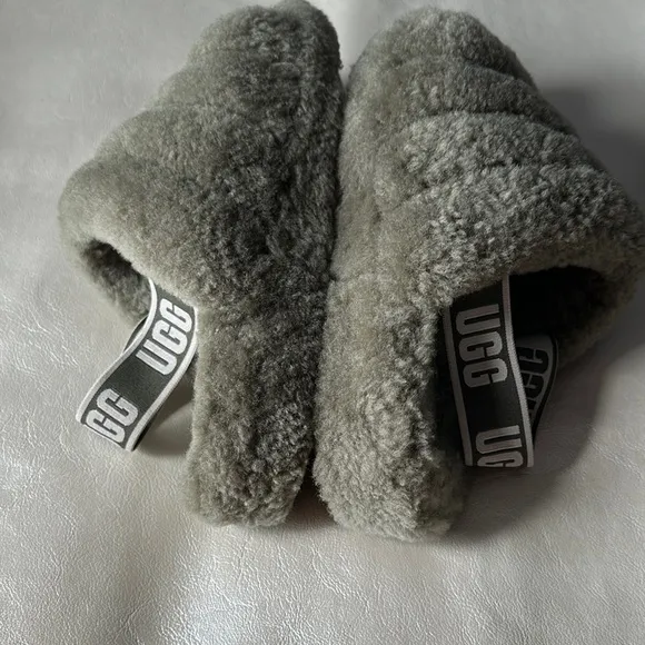 UGG Gray Quilted Slippers Plush Comfort
