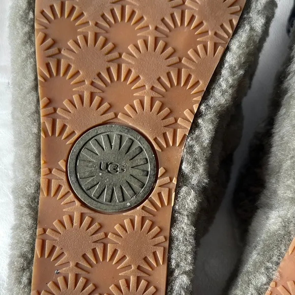 UGG Gray Quilted Slippers Plush Comfort