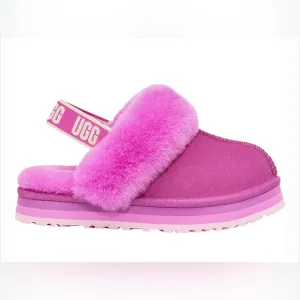 UGG - NWT - Girls Funkette Slipper Fluffy Slippers - Purple Ruby - Size: US 2