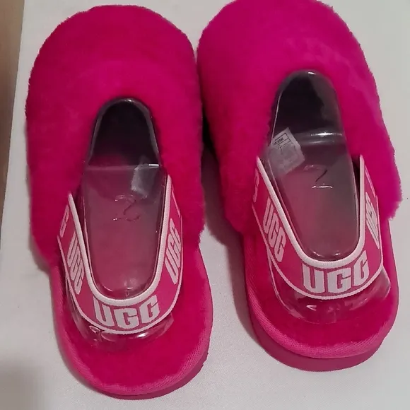 UGG Pink Fluffy Slippers