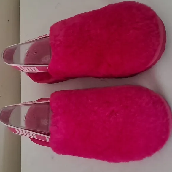 UGG Pink Fluffy Slippers