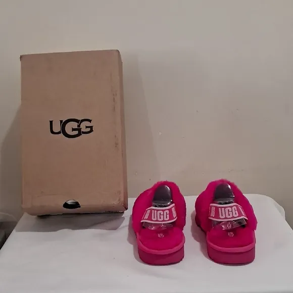 UGG Pink Fluffy Slippers