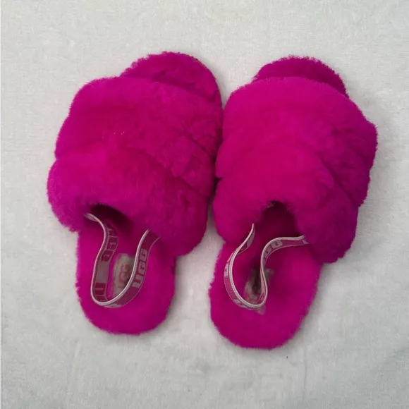 UGG Pink Fluffy Slippers