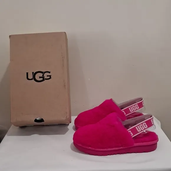 UGG Pink Fluffy Slippers