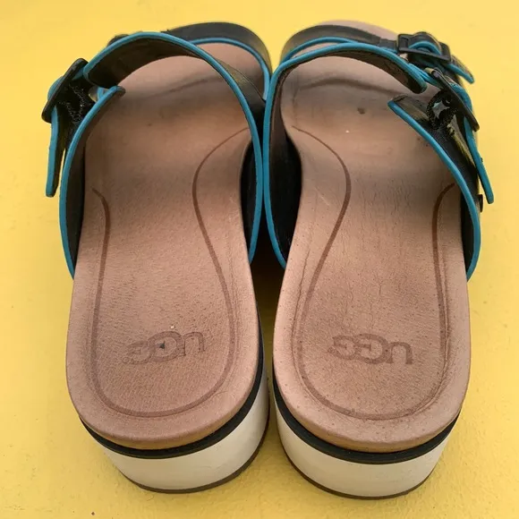 UGG platform open sandals shoes Hanneli black 8 chunky beachy sport y2k