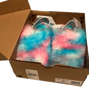 ugg rainbow fluffy slippers