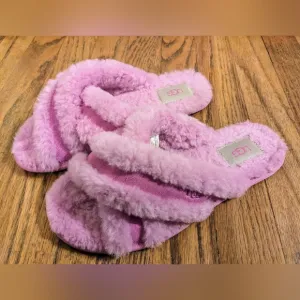 UGG Scuffita House Slippers Fluffy Sheepskin Pink Orchid sz 7