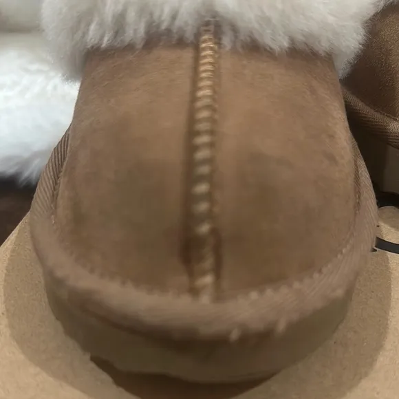 UGG Tan and Cream Sheepskin Funkette Slippers… new condition!