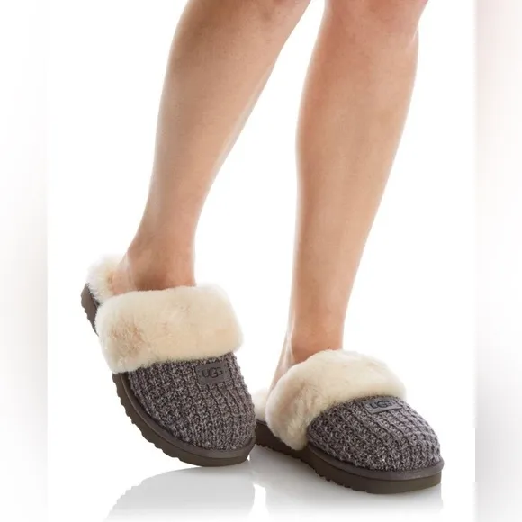 UGG® Women’s Cozy Knit Slipper in Charcoal