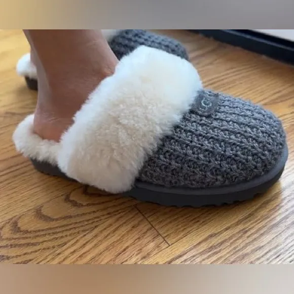 UGG® Women’s Cozy Knit Slipper in Charcoal
