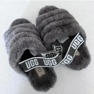 UGG Women's Fluff Yeah  Gray Slippers