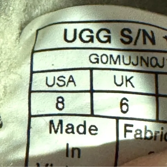 UGG Womens Fluffy Leopard Slippers - Cream and Brown size 8