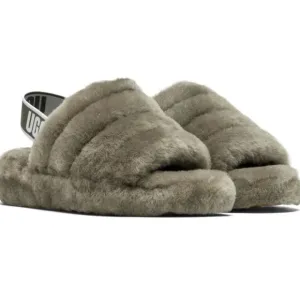 UGG Women's Fluffy Olive Slippers