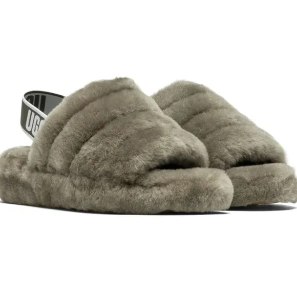 UGG Women's Fluffy Olive Slippers