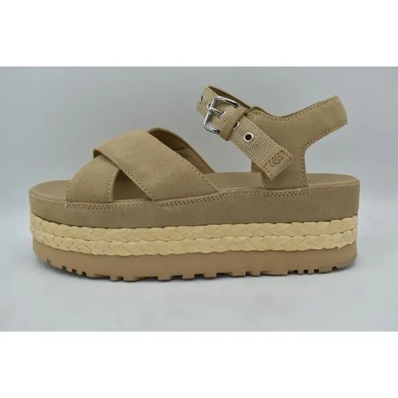 UGG Womens Size 10 Aubrey Ankle Strap Sand Platform Sandals Shoes