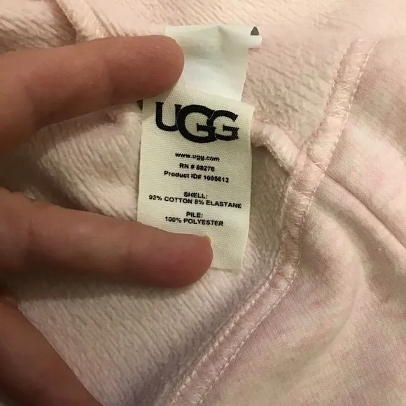 Ugg XL Blanche II Women’s Robe Pink Tie Waist Pockets Style 1095613 Tiny Flaw