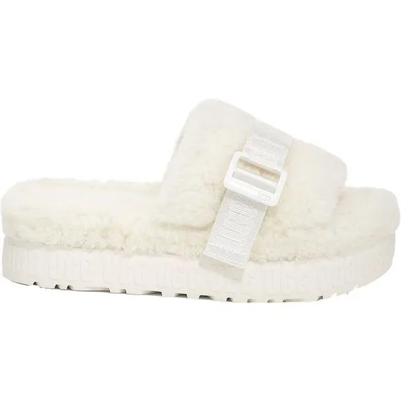 UGG Fluffita White Sheepskin Fluffy Sandals