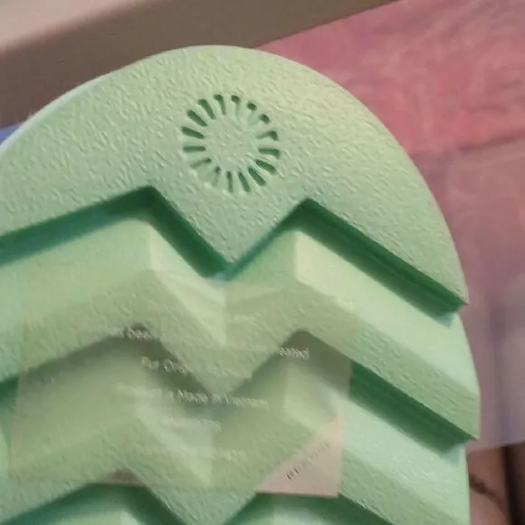 UGG Women's Mint Green Fluffy Slippers