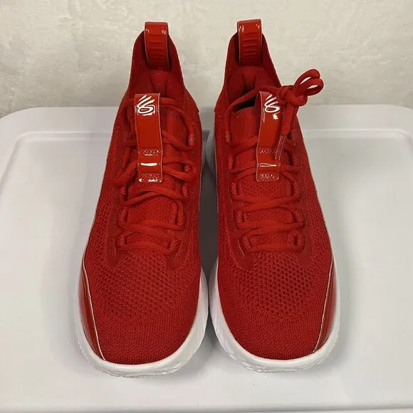Under Armour Curry Flow‎ 8 Red Basketball Shoes Knit Performance Mens Size 10.5