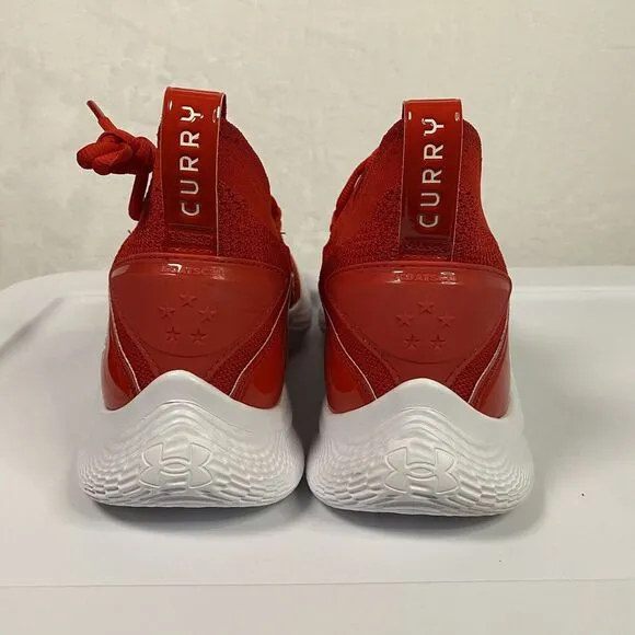 Under Armour Curry Flow‎ 8 Red Basketball Shoes Knit Performance Mens Size 10.5