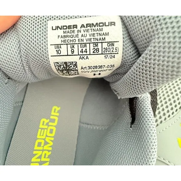 Under Armour Men's Jogger Men's Size 10 Athletic Sneakers Grey/Black/Green New