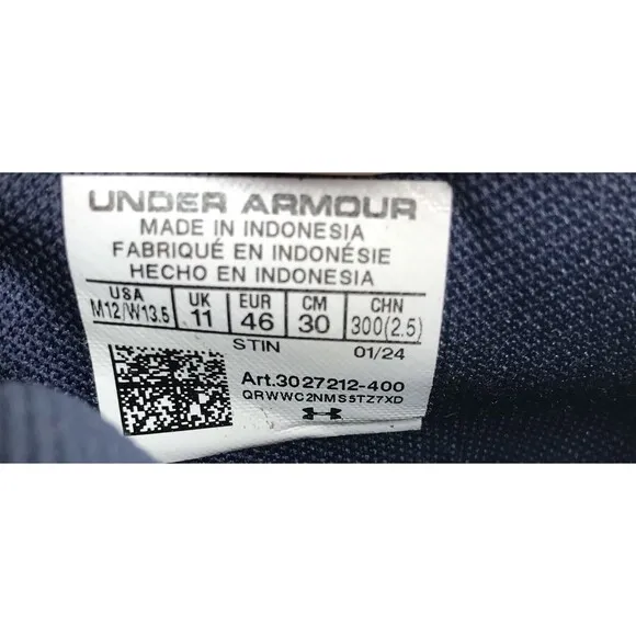 Under Armour Mens Size 12 Fat Tire Venture Pro HOVR Blue Brown Athletic Shoes