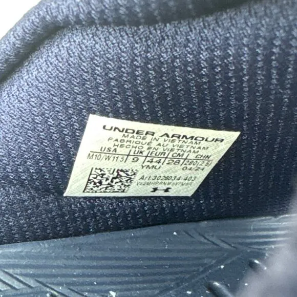Under Armour Project Rock 3 Midnight Navy Flare Orange Slides Sz 10 3026034-403