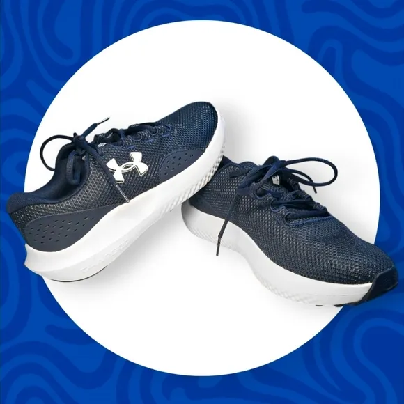 🆕Under Armour UA Surge 4 Men’s Running Shoes Size 9 👟 Navy White Cushion