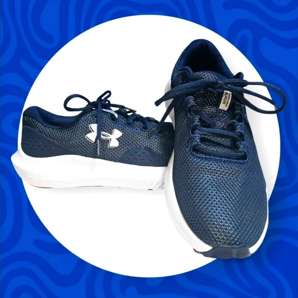 🆕Under Armour UA Surge 4 Men’s Running Shoes Size 9 👟 Navy White Cushion