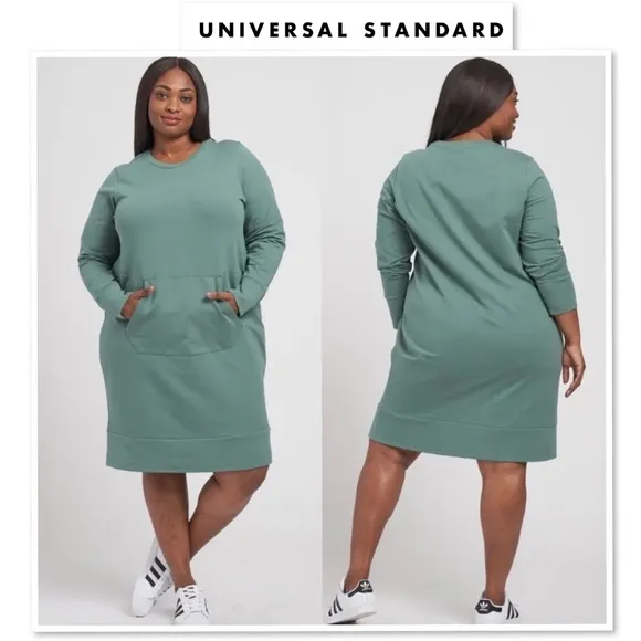 Universal Standard Classic Terry Bree Sweatshirt Dress Deep Aquamarine XS L 12