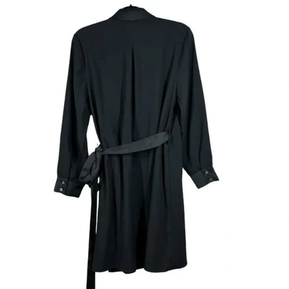 UnTuckIt Satin Black Wrap Agnes Dress Business Career Corporate Modern Large NWT