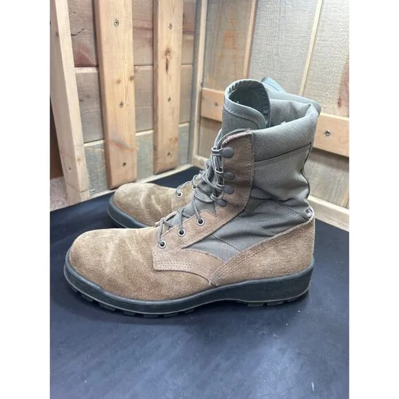USA MADE UFCW Military Combat Boots Sz 10.5 Safety Toe Leather Canvas Tactical