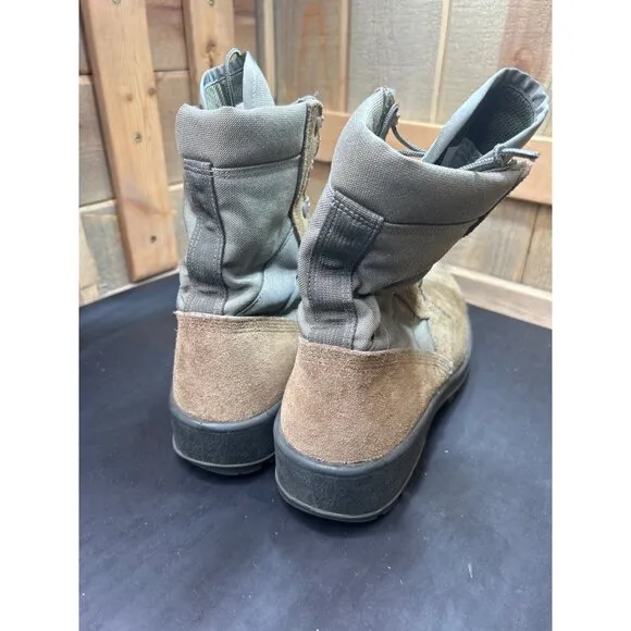 USA MADE UFCW Military Combat Boots Sz 10.5 Safety Toe Leather Canvas Tactical