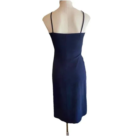 VALENTINO DRESS Authentic Classic NAVY WITH White Block 46 / 12