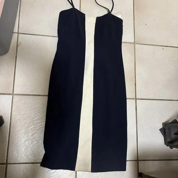 VALENTINO DRESS Authentic Classic NAVY WITH White Block 46 / 12