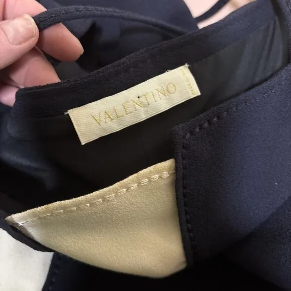 VALENTINO DRESS Authentic Classic NAVY WITH White Block 46 / 12