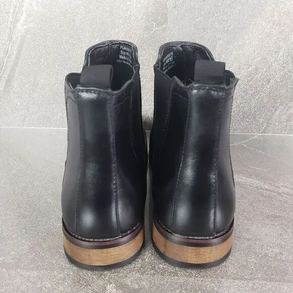 Vance Co Boots Mens 9.5 Wide Black Garrett Cap Toe Chelsea Shoes