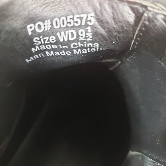 Vance Co Boots Mens 9.5 Wide Black Garrett Cap Toe Chelsea Shoes