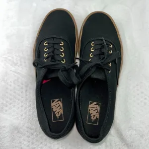 Vans Authentic Sneaker Low Skate Shoe Canvas Black Gum Gold Eyelets Men 11