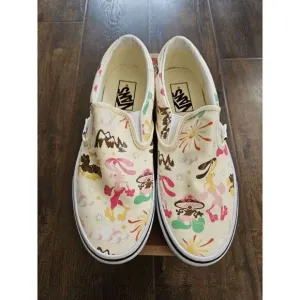 vans classic slip on get outdoors classic white women size 7/8.5