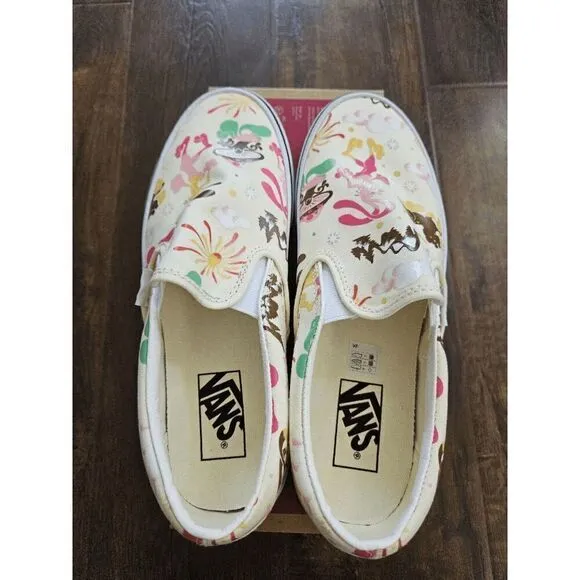 vans classic slip on get outdoors classic white women size 7/8.5