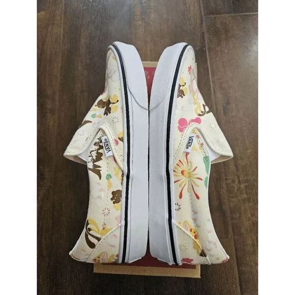 vans classic slip on get outdoors classic white women size 7/8.5
