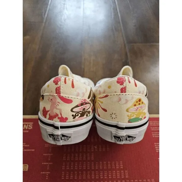 vans classic slip on get outdoors classic white women size 7/8.5