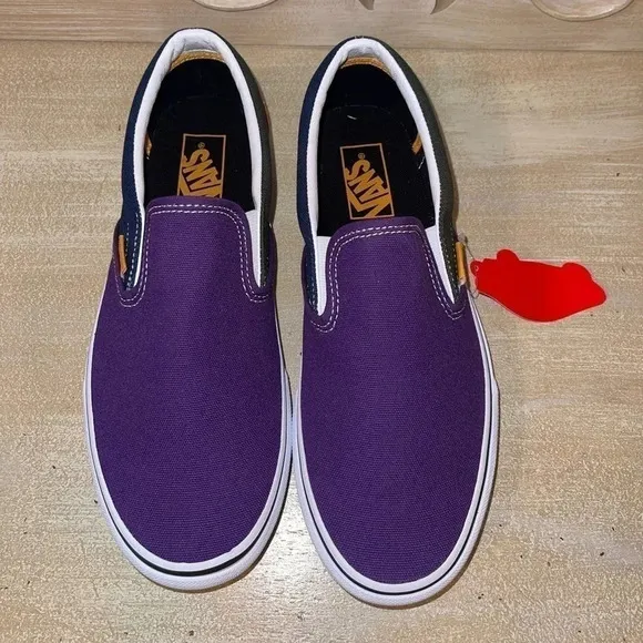 VANS Classic Slip-On shoes. Mix and Match multicolored color-block design.