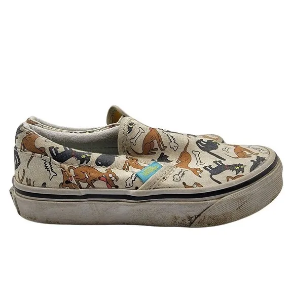 Vans Classic Slip-On The Simpsons Family Pets Cats &amp; Dogs Kids Size 12.5