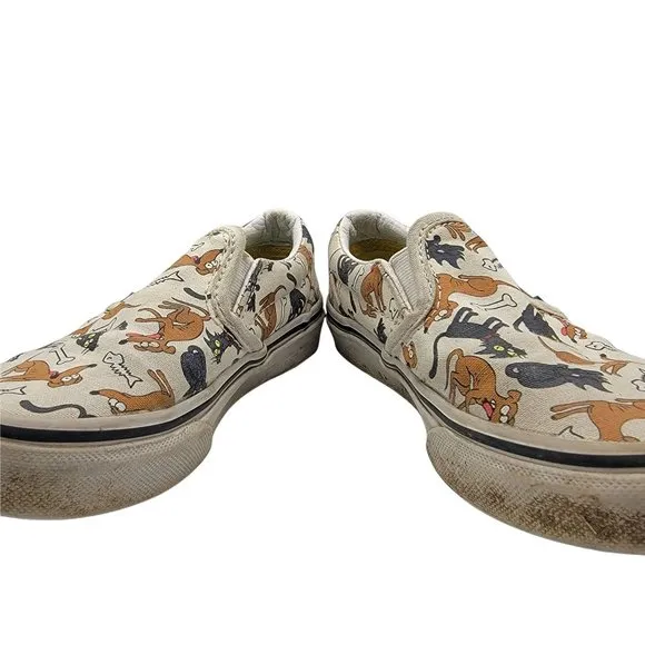 Vans Classic Slip-On The Simpsons Family Pets Cats &amp; Dogs Kids Size 12.5