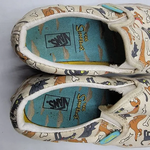 Vans Classic Slip-On The Simpsons Family Pets Cats &amp; Dogs Kids Size 12.5