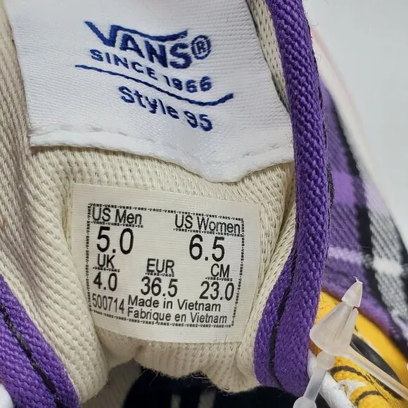 Vans Era 95 DX Anaheim Factory Plaid Paisley Womens VN0A2RR191A Shoes Size 6.5