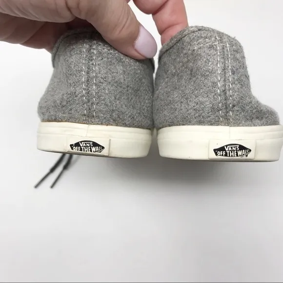 Vans Grey Flannel Rubber Toe Lace Up Sneakers Sz 8