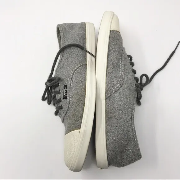 Vans Grey Flannel Rubber Toe Lace Up Sneakers Sz 8